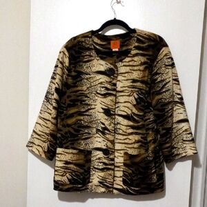 Ruby Rd. Animal Print Jacket Size 20W